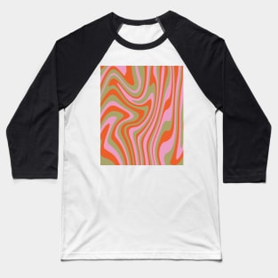 wavy swirl groovy pattern Baseball T-Shirt